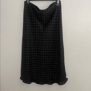 Nordstrom Rack Black and White Polka Dot A-Line Skirt Elastic Waist Size S